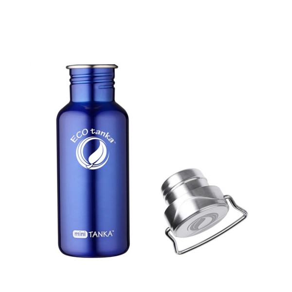 ECOtanka 0,6l miniTANKA Blau – Edelstahl Trinkflasche für Kinder