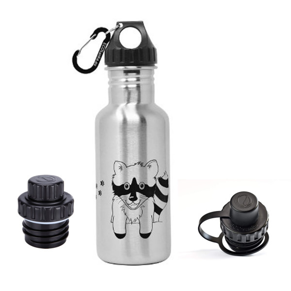 ECOtanka Limited Edition Racoon 0,6l miniTANKA – Edelstahl Trinkflasche für Kinder