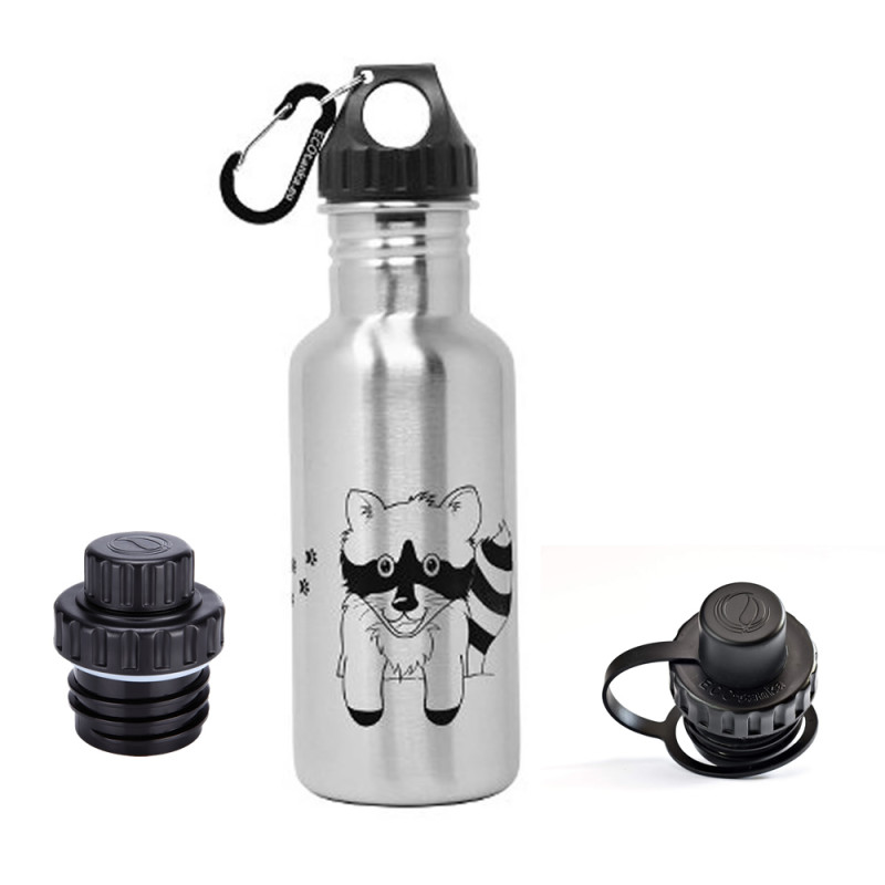 ECOtanka Limited Edition Racoon 0,6l miniTANKA – Edelstahl Trinkflasche für Kinder